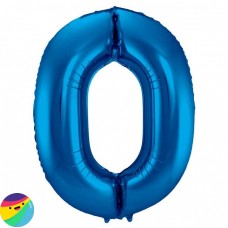 Folija balon - Številka 0 Modre barve Folija balon - Številka 0 Modre barve